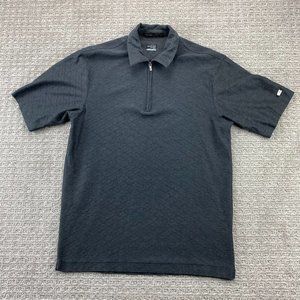 Tiger Woods Collection Golf Shirt Men Small S Dark Gray 1/4 Zip Nike Fit-Dry